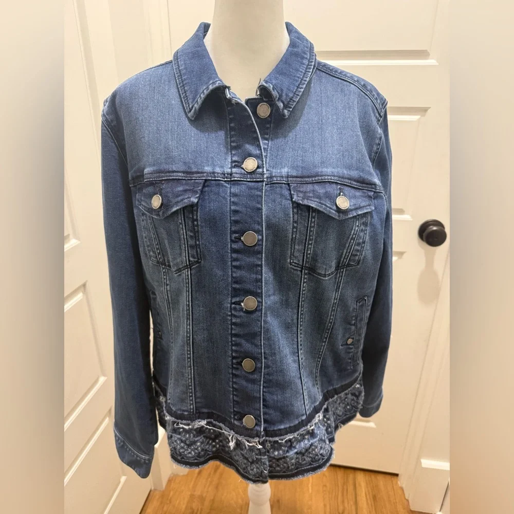 Liverpool Blue Denim Jacket with Lace Trim - Picture 4 of 12